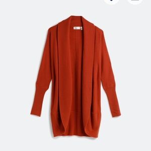 Rust Open Front Cardigan Sweater